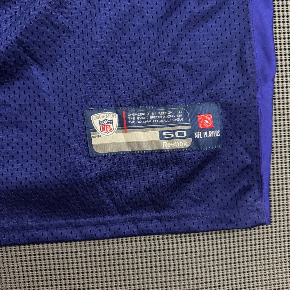 Reebok NFL Baltimore Ravens Ed Reed 20 Authentic Onfield Jersey Purple Size 50